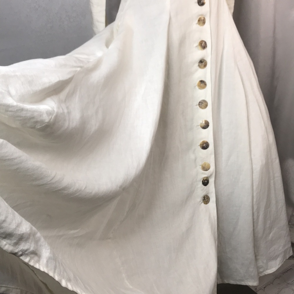 🎉🎉🎉 SOLD Vintage J Peterman| Cream Linen Maxi Dress Sz S - Picture 4 of 6